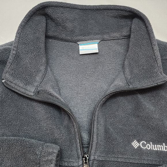 Columbia Full Zip Fleece Jacket Men’s Size XXL Black Pockets Draw Waist - Picture 5 of 7